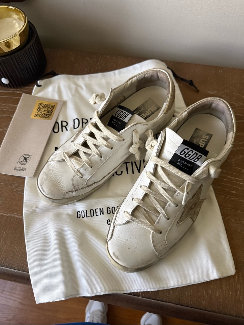 Golden Goose White Low-Top Leather Sneakers